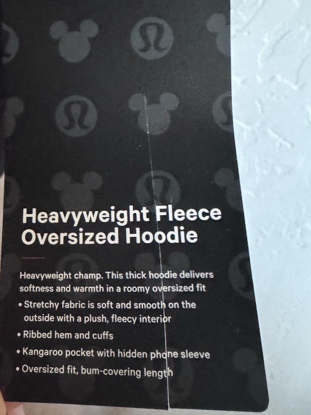 Lululemon x Disney Sold Out Limited Edition Mickey Mouse Oversized Hoodie Black - Picture 13 of 15